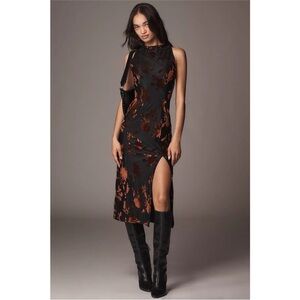 Anthropologie | Dresses | Nwt Hutch Anthropologie Darby Floral Jacquard  Velvet Midi Dress | Poshmark